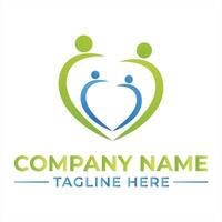 Harmonious Family Embrace Logo Design Showcasing Unity, Protection, and Nurturing Care with Heart Shape and Modern Color Palette vector