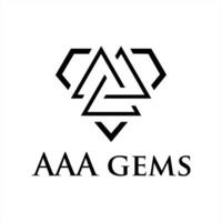 Sleek AAA Gems Logo Design with Abstract Diamond Symbol and Elegant Typography Showcasing Luxury and Sophistication vector