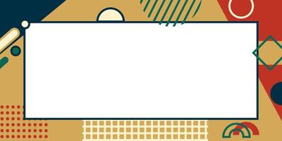 Abstract geometric frame design in cheerful colors with empty space for text vector