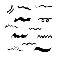 Wavy line icon set. doodle line. dotted line. vibration vector