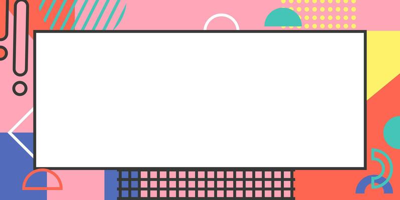 Abstract geometric frame design in cheerful colors with empty space for text. Geometric frame