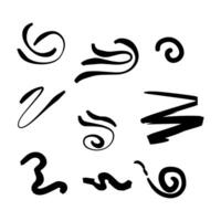 Wavy line icon set. doodle line. dotted line vector