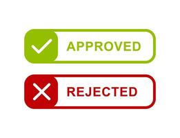 Accepted and rejected icon sets with checkmarks and crosses vector