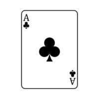 Ace of Clubs playing card, illustration isolated on white background vector