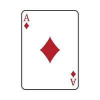 Ace of Diamonds playing card, illustration isolated on white background vector