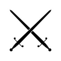 Two Crossed Medieval Swords Silhouette Artwork vector