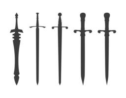 Set ancient sword weapon illustration vector