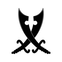 Crossed blade saber scimitar icon vector