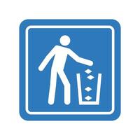 Place Trash In Bin Sign vector