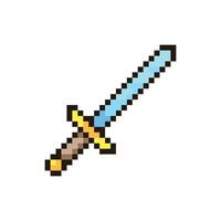 Colorful Simple Flat Pixel Art Knight Sword vector