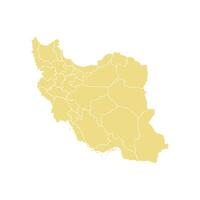 Iran Map Detailed Yellow vector