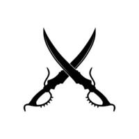 Icon of crossed saber swords vector