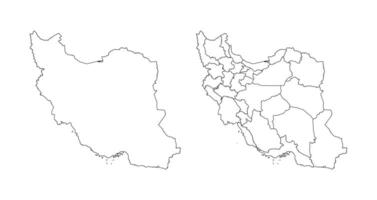 Iran Map White Set vector