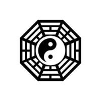 Black Yin Yang Taoism Symbol Icon vector