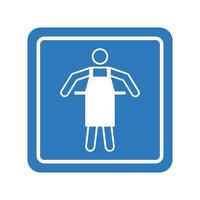 Use Protective Apron Blue Sign vector