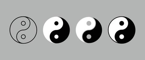 Yin Yang Symbol Balance Harmony Set vector