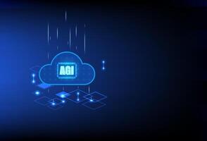 AGI artificial general intelligence cloud computing network concept data technology future vector