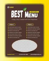 Crispy, Juicy, Loaded with Pure Happiness. Best juice or another item food chart. vector