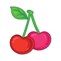 Cherry fruit icon. illustration of cherry fruit isolated on white background. vector