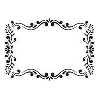 Decorative frame with decorative elements. Black and white illustration. vector