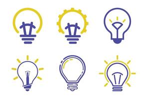Collection of stylized light bulb icons representing innovation and ideas vector