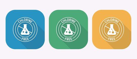 Chlorine-Free Product Icon, Modern Flat Design, App Buttons, Multiple Color Options. vector