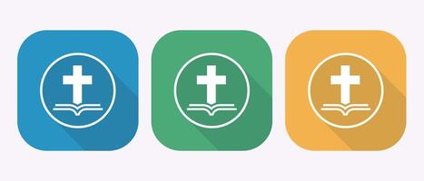 Modern Christian App Icons. Three Color Variations, Clean Design, Faith Symbolism. vector