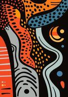 Psychedelic liquid abstraction. Scandinavian style of painting with geometric elements of texture. vector