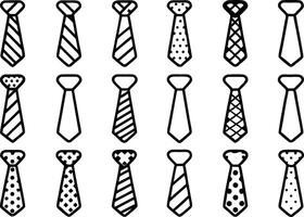A set of different ties with different designs vector