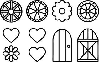 A set of different shapes and designs for coloring vector
