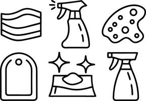 A set of icons for cleaning products vector
