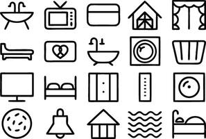 A set of icons for interior design vector