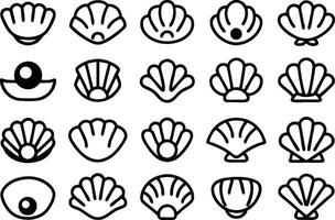 Sea shells icon set vector
