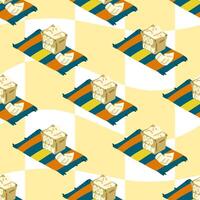 Summer Movie Snack Pattern vector