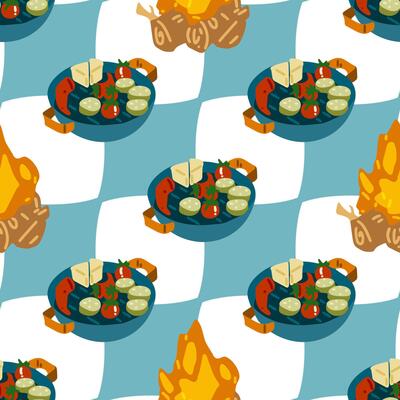 Campfire Picnic Food Pattern