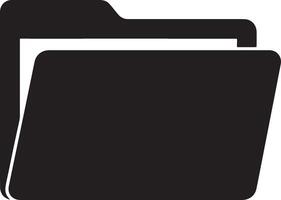 Simple Black Folder Icon A Clean and Minimalist Graphic Design Element vector