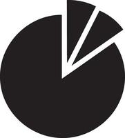 Data Visualization Pie Chart Icon - Simple Black and White Graphic vector