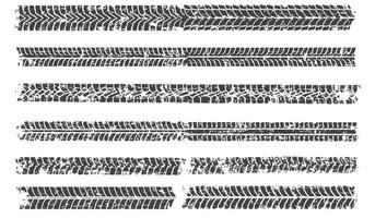 Tire tracks, a set of tread tracks. A frame made of tracks from a truck, a car with a grunge effect vector