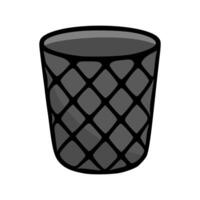 Stylish illustration of a gray trash can with a unique diamond-shaped grid pattern, perfect for modern design projects. vector