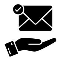 A solid design icon of mail vector