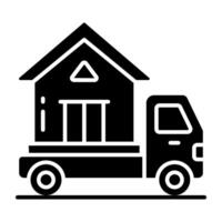 Modern glyph design icon of moving home vector