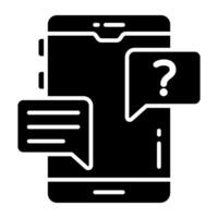 Trendy design icon of mobile help chat vector