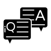 An Glyph icons design of question answer vector
