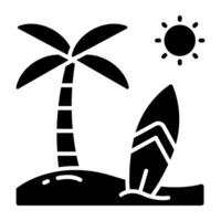 Trendy solid design icon of palm tree vector