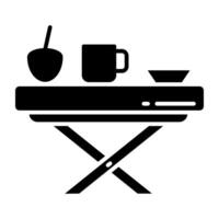 Editable solid design icon of coffee table vector