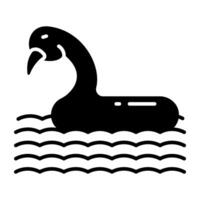 Editable design icon of duck vector