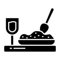 Rice plate icon in trendy design vector
