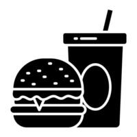 Modern design icon of burger with drink vector
