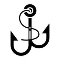 A solid design icon of ship anchor vector