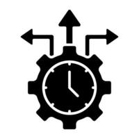 An glyph icon design of time setting vector